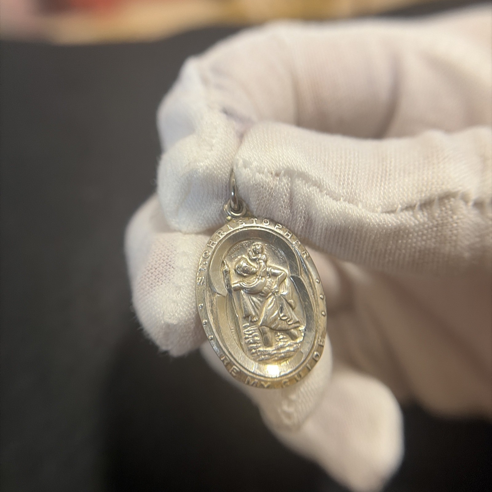 Vintage Chapel Sterling Silver Catholic St Christopher Medal Pendant Charm 5G