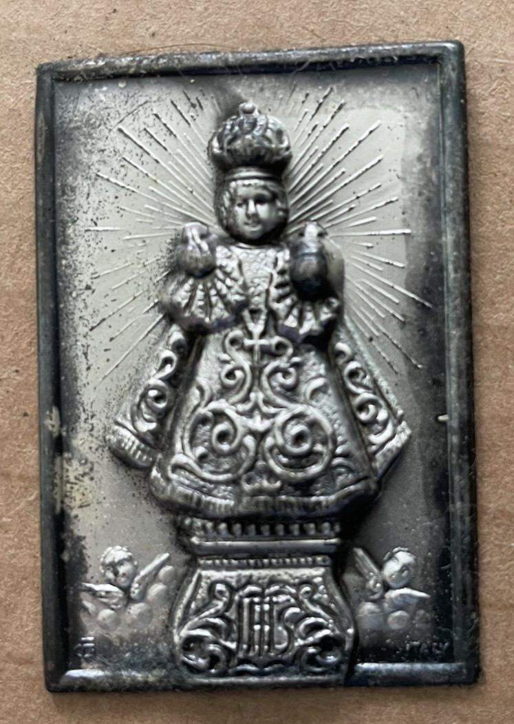 INFANT OF PRAGUE Silver Medal Plaque POWERFUL NOVENA Prayer Pocket Book Italy #3