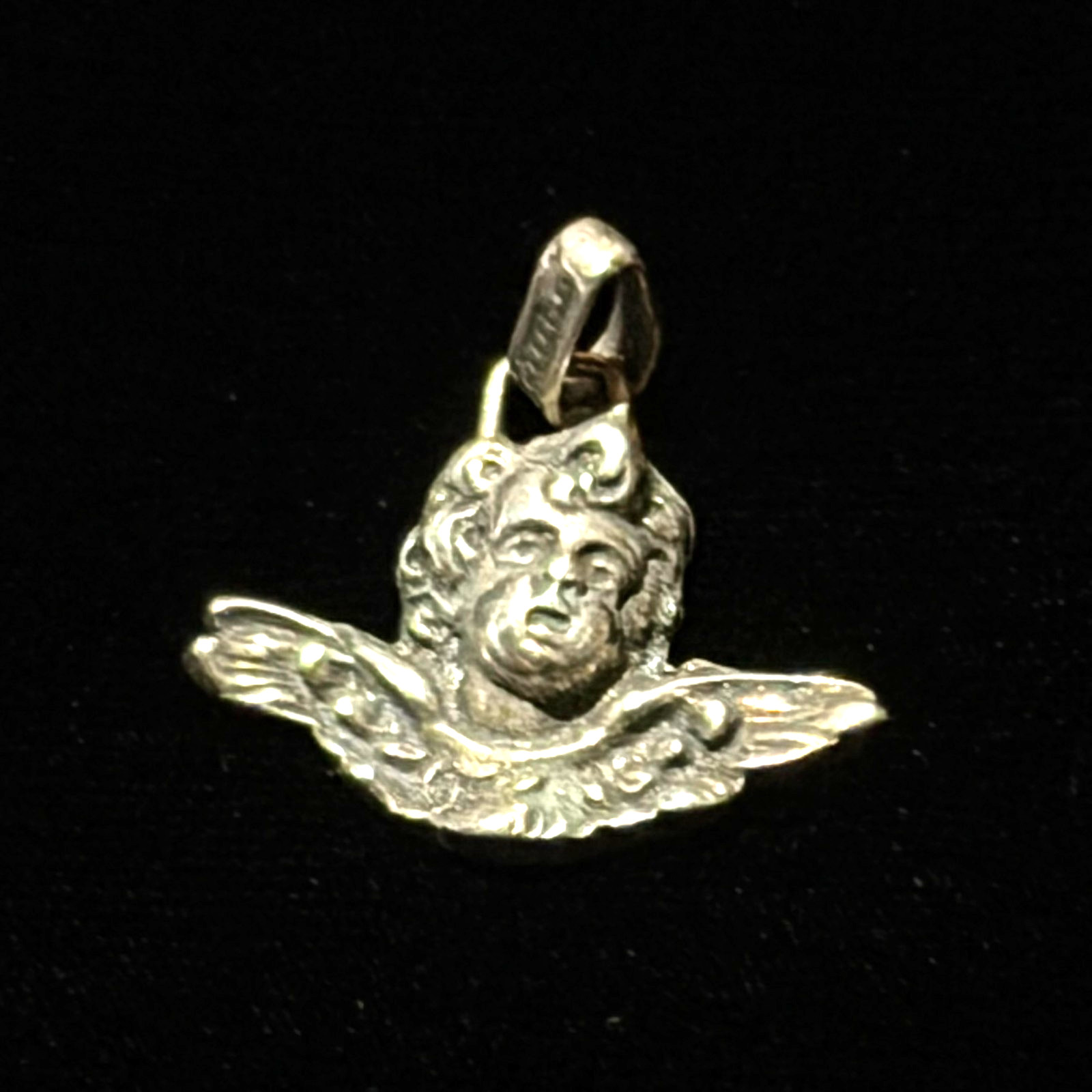 Vtg European 835 Silver Angel, Cherub, Putti, Cupid Religious 18mm Charm Pendant