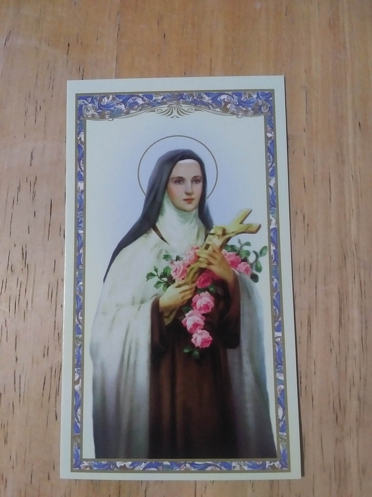 St Therese Pray for Us Medal 925 Sterling Silver Chain Necklace Prayer card lot