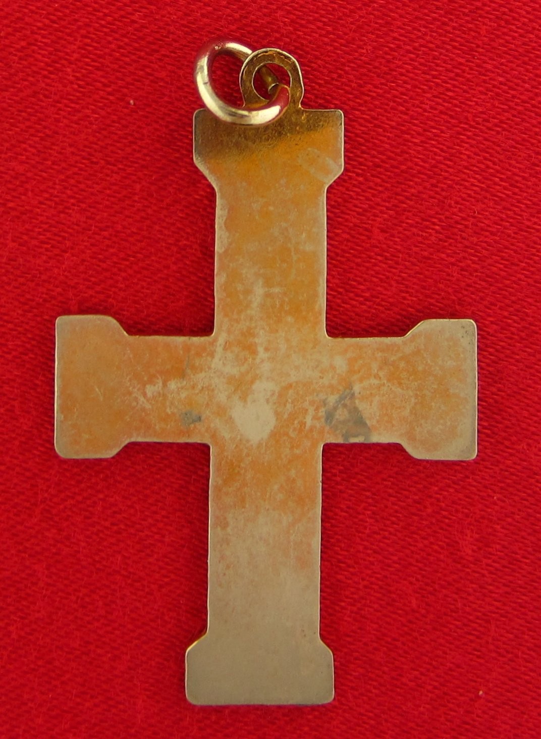 2 BLUE ENAMEL CROSSES Medals Goldtone Religious Catholic Pendants JESUS ORTHODOX