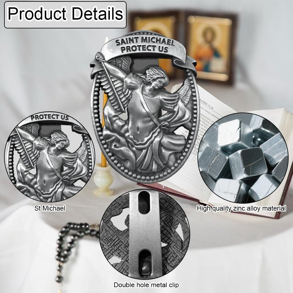 St Michael Medal for Car，Saint Michael Visor Clip-St Michael The Archangel Autom
