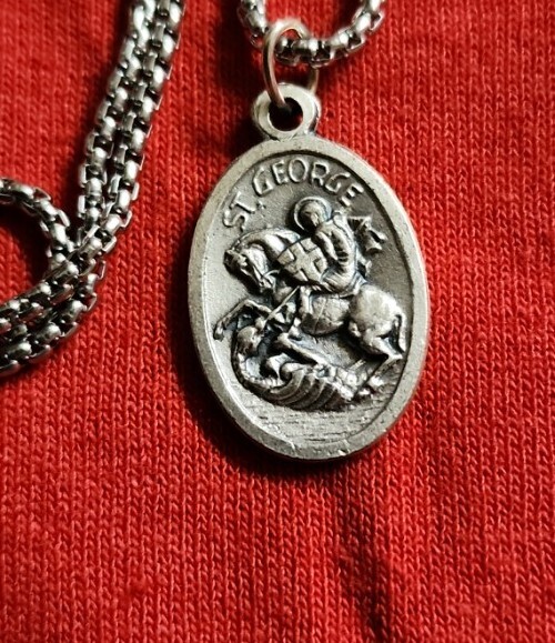 CHRISTIAN CATHOLIC Medal &24 inches chain made in Italy