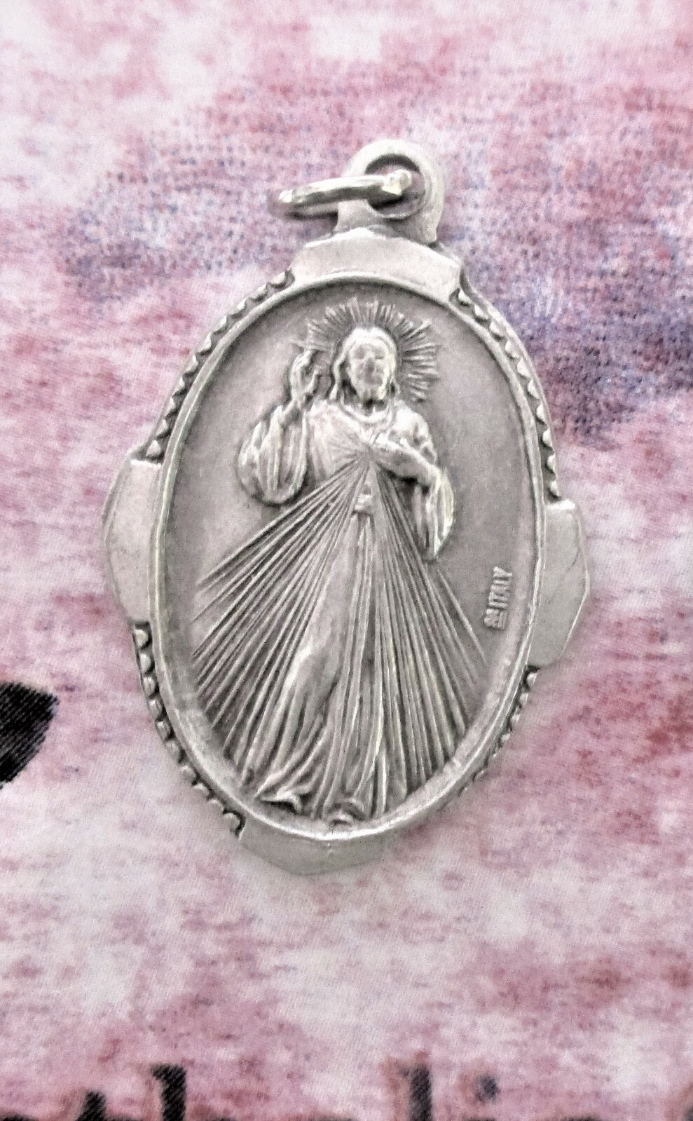 Divine Mercy – Jesus Yo Confio En Ti – Ox Silver Tone Italian 1″ Medal OX41DMS