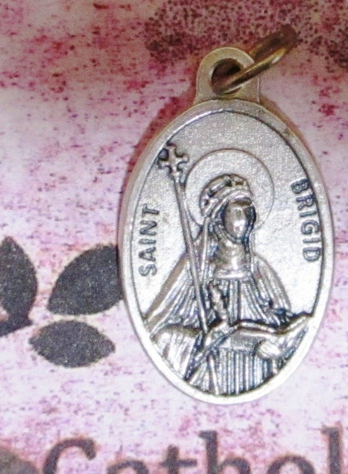 Saint St. Brigid – Pray for Us – Oxidized Die Cast 1 inch Medal