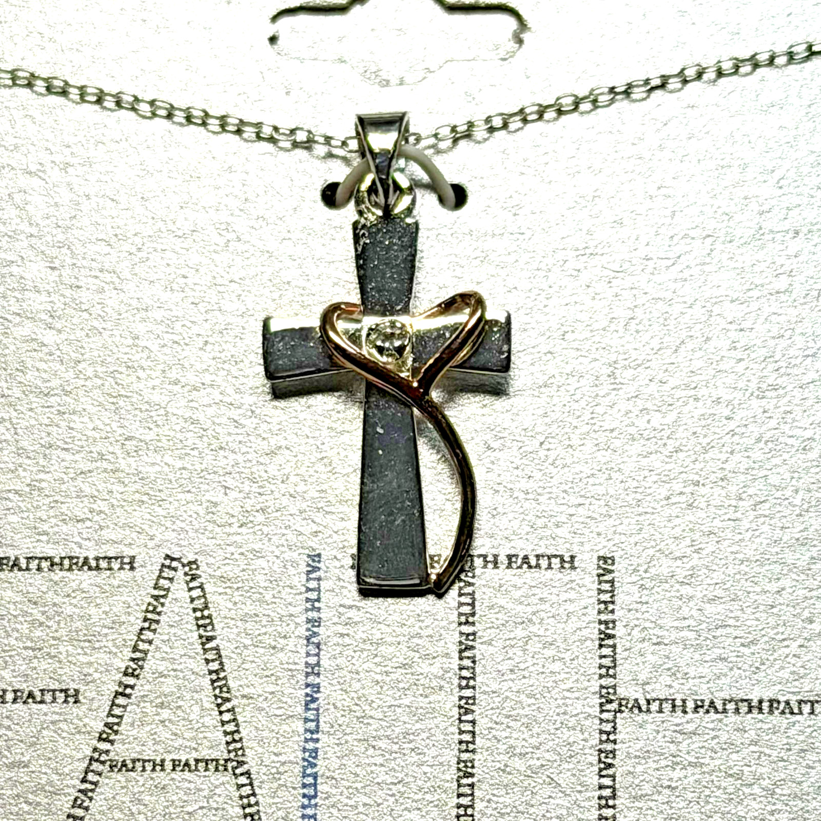 925 Sterling Silver Cross Necklace Lot All New in Box Two with CZ Stones, NIB