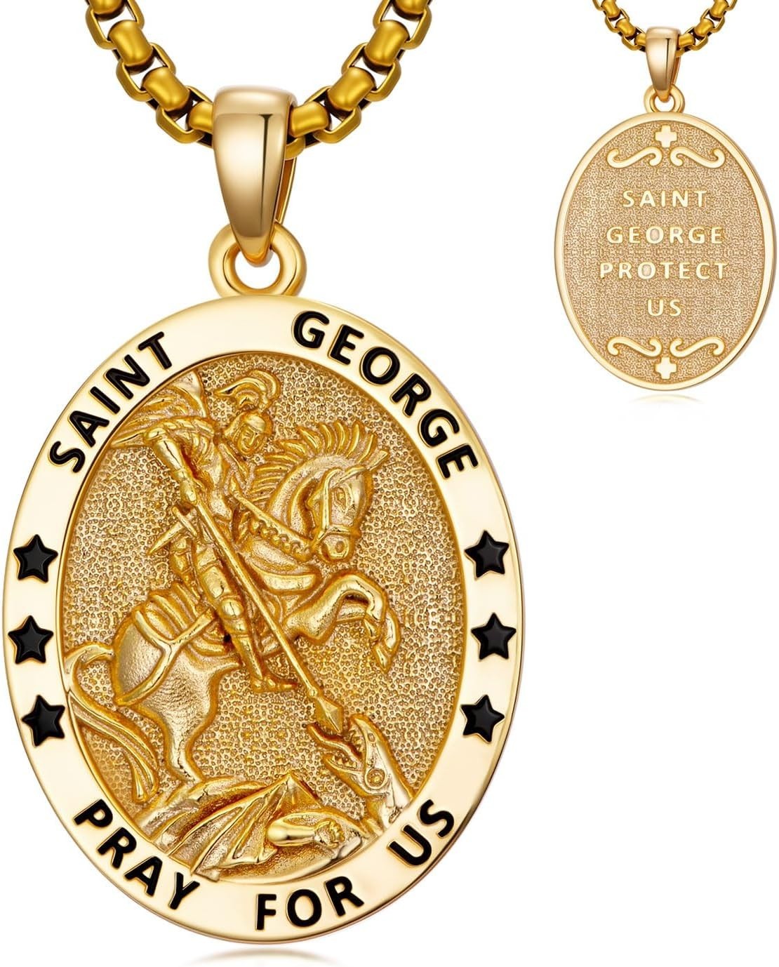 Saint Necklace 925 Sterling Silver Patron Amulet Medal Jewelry for Men Women …