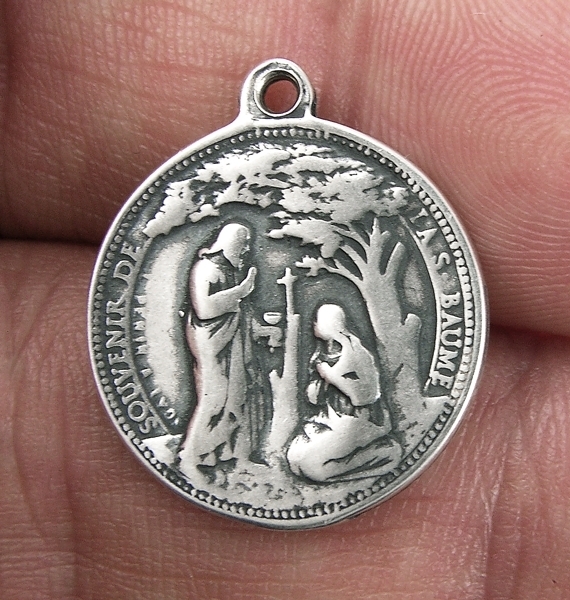 MARY MAGDALENE / RISEN CHRIST Medal, silver, cast from 19th c. French original