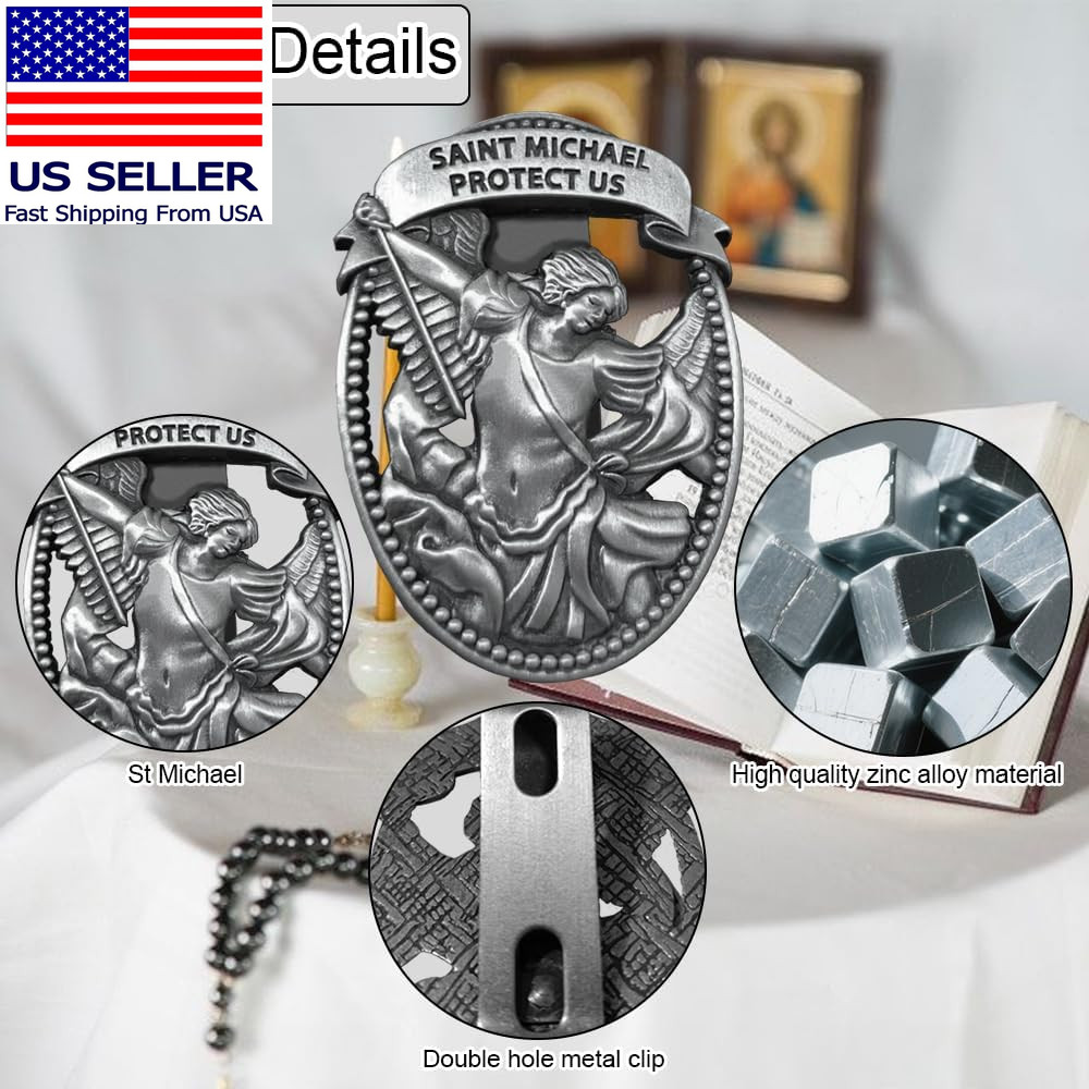 St Michael Medal for Car，Saint Michael Visor Clip-St Michael the Archangel Autom