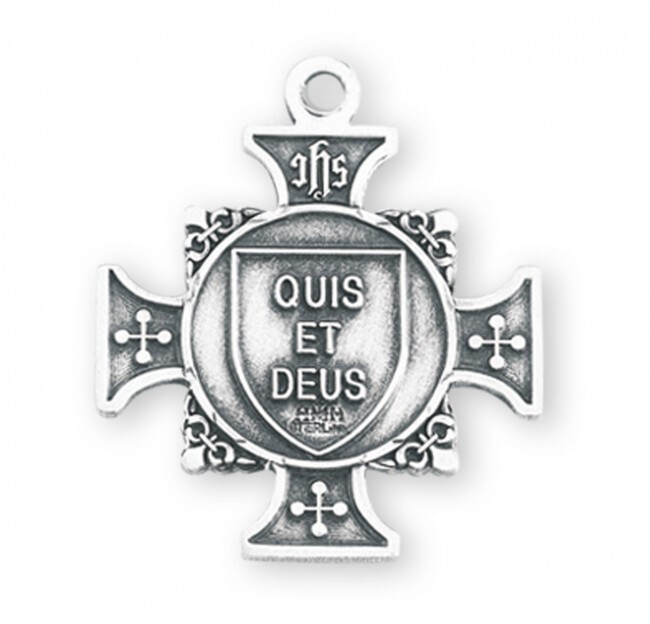 925 Sterling Silver Saint Michael Pendant Medal Necklace With Chain & Box