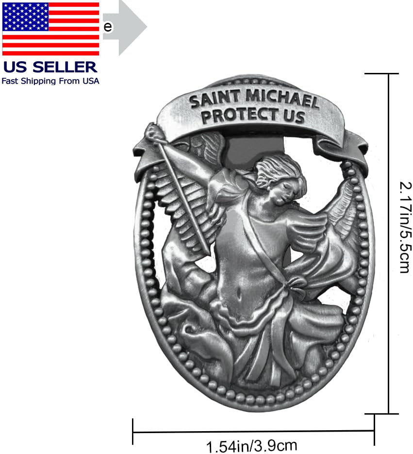 St Michael Medal for Car，Saint Michael Visor Clip-St Michael the Archangel Autom