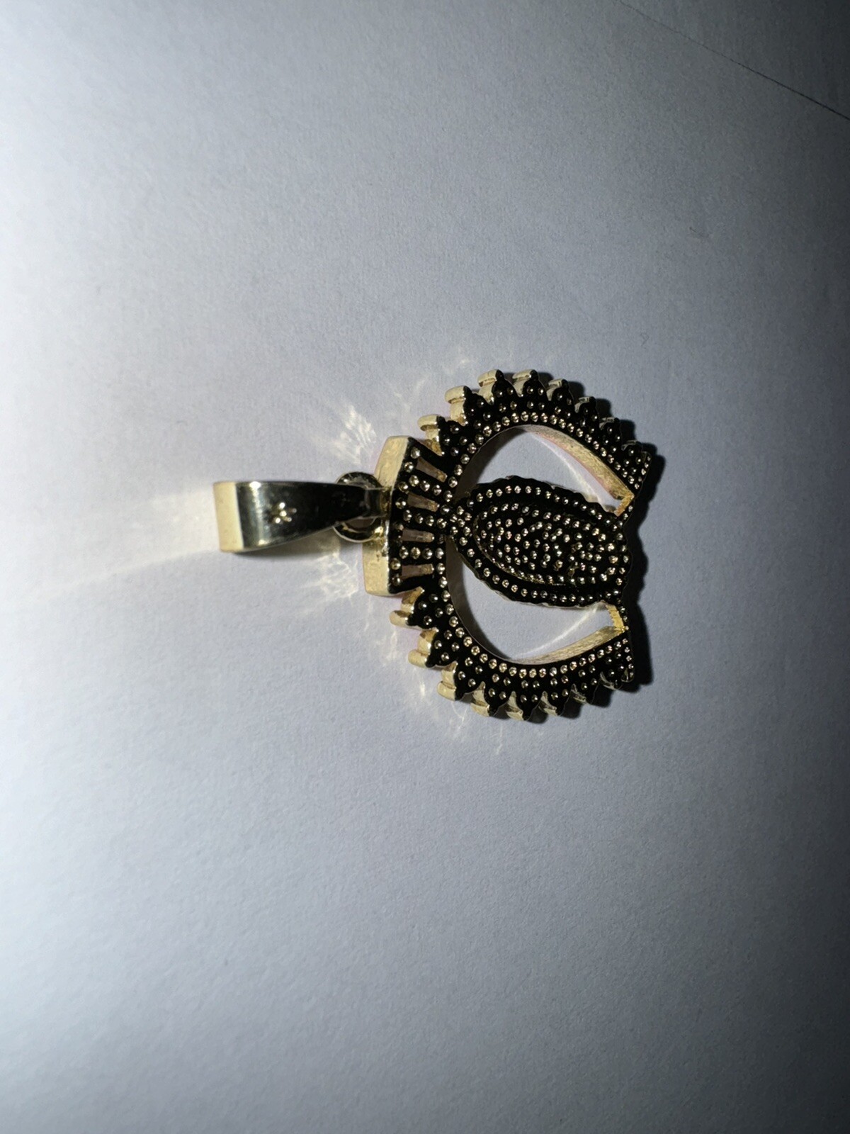 Gold Tone Horse Shoe With Lady of Guadalupe Virgin Mary Catholic Medal Pendant