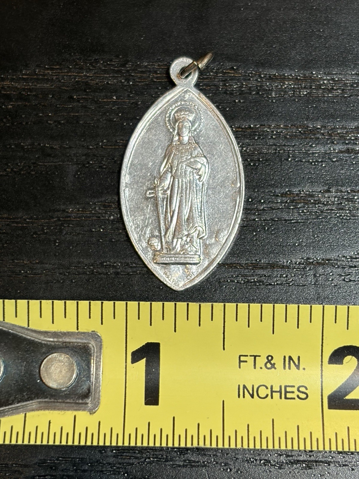 Vintage Medal Pendant St Dymphna Religious Christian Gift Pray