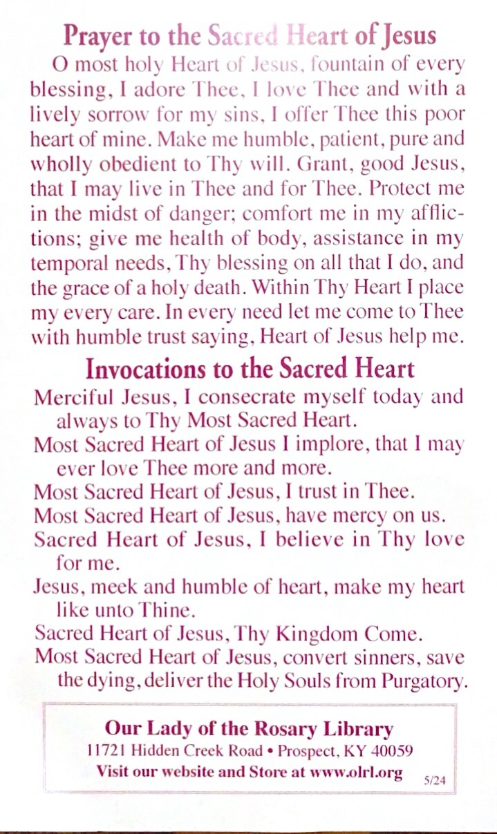 Lot Of 100 Sacred Heart Of Jesus 12 Promises St. Margaret Mary Prayer Holy Card