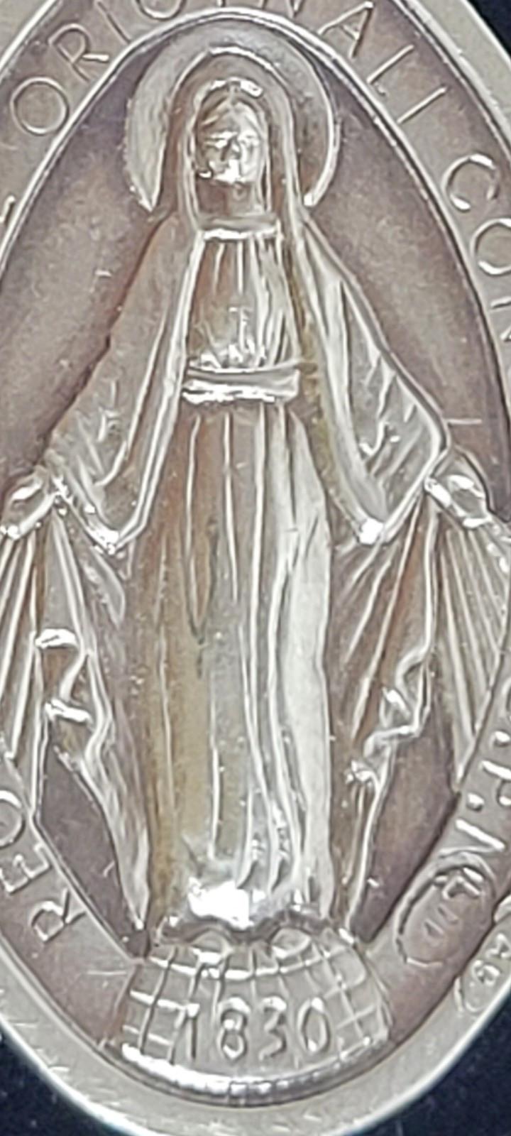 925 Sterling Silver~The Miraculous Medal~100% MADE IN ITALY~7.3 Grams