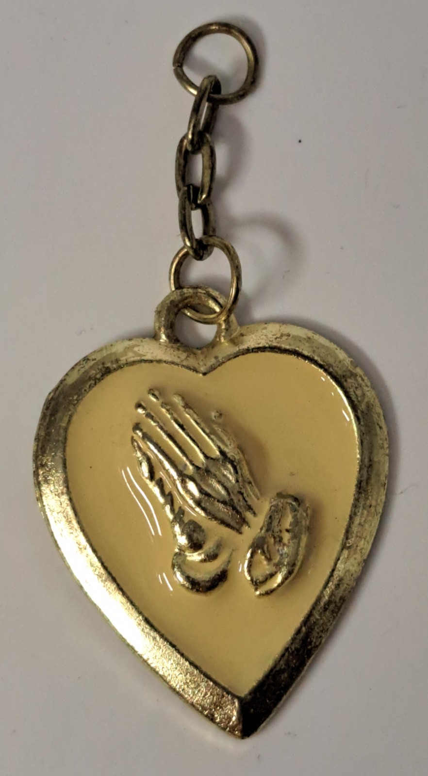 Praying Hands Gold Toned Medal-Pendant-Key Ring Misc Uses