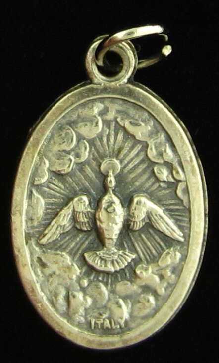 Infant of Prague Medal Religious Catholic Holy Spirit Dove Jesus