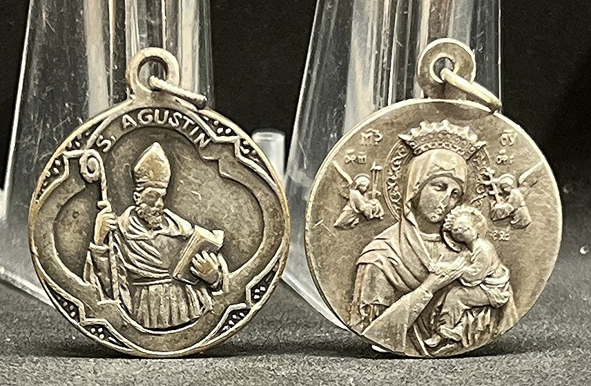 Italy 1920´ old lot x2 St. Agustin, St. Rite & St. John of Arc, Mary Help Christ