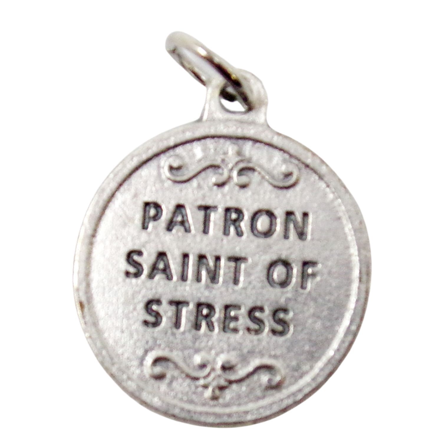 St Saint Dymphna Parton of Mental Health Silver Tone Pendants Rosary Parts 1 In