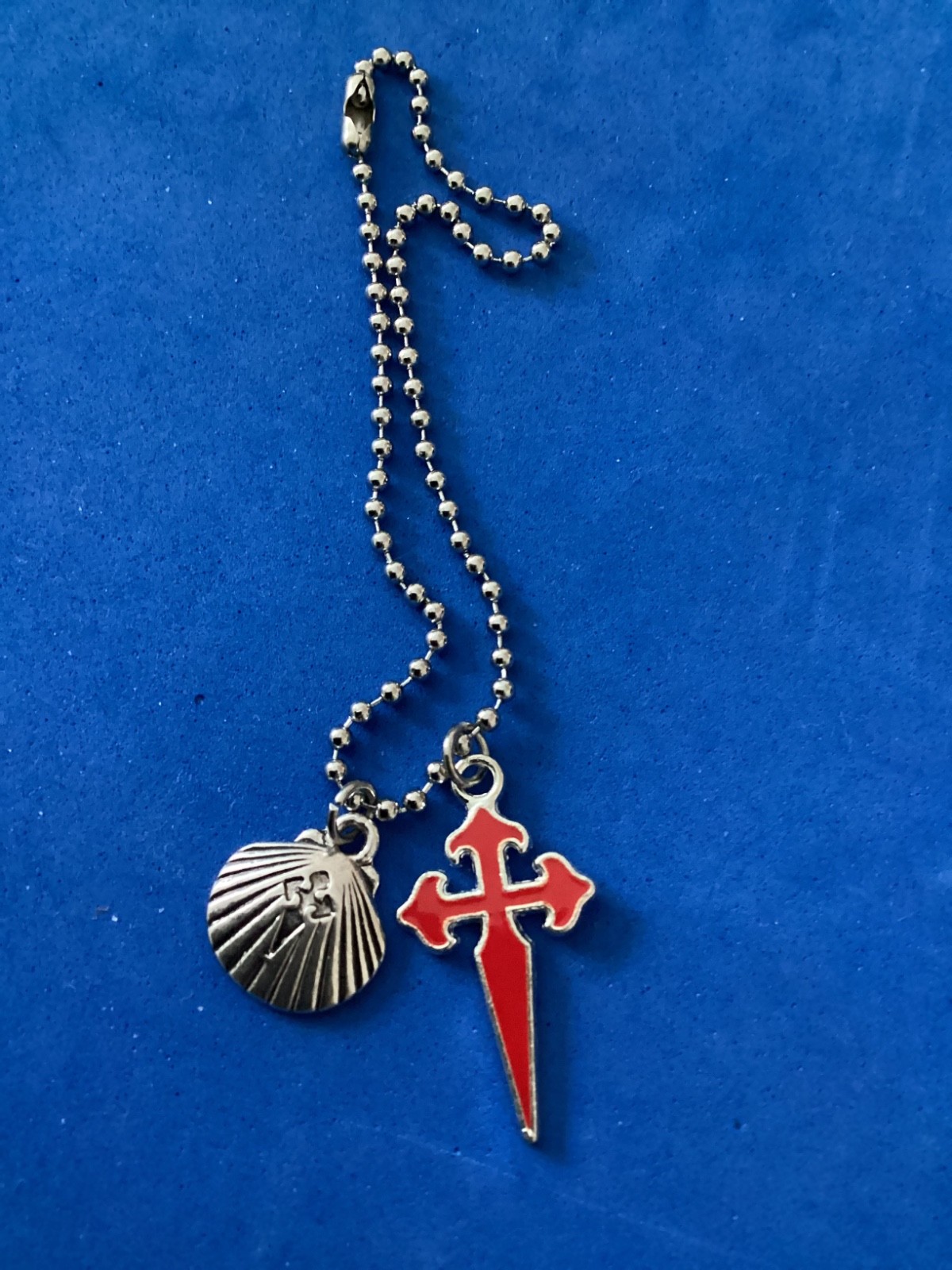 Crucifix St James Saint Medal Car Truck Auto Mirror Santiago de Compostela Red