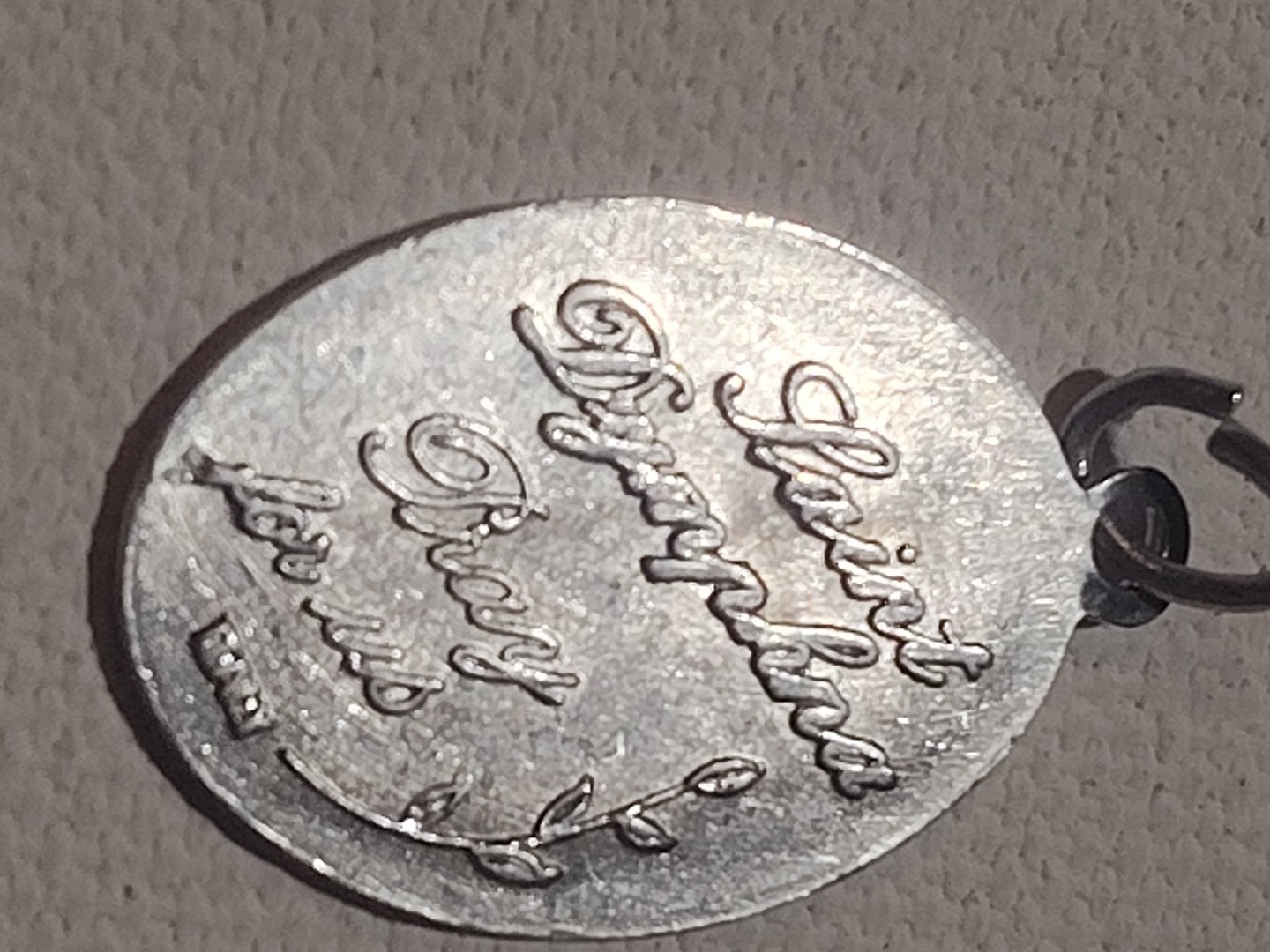 Vintage Saint Dymphna Pray For Us Catholic Holy Medal Pendant Silver Tone Italy