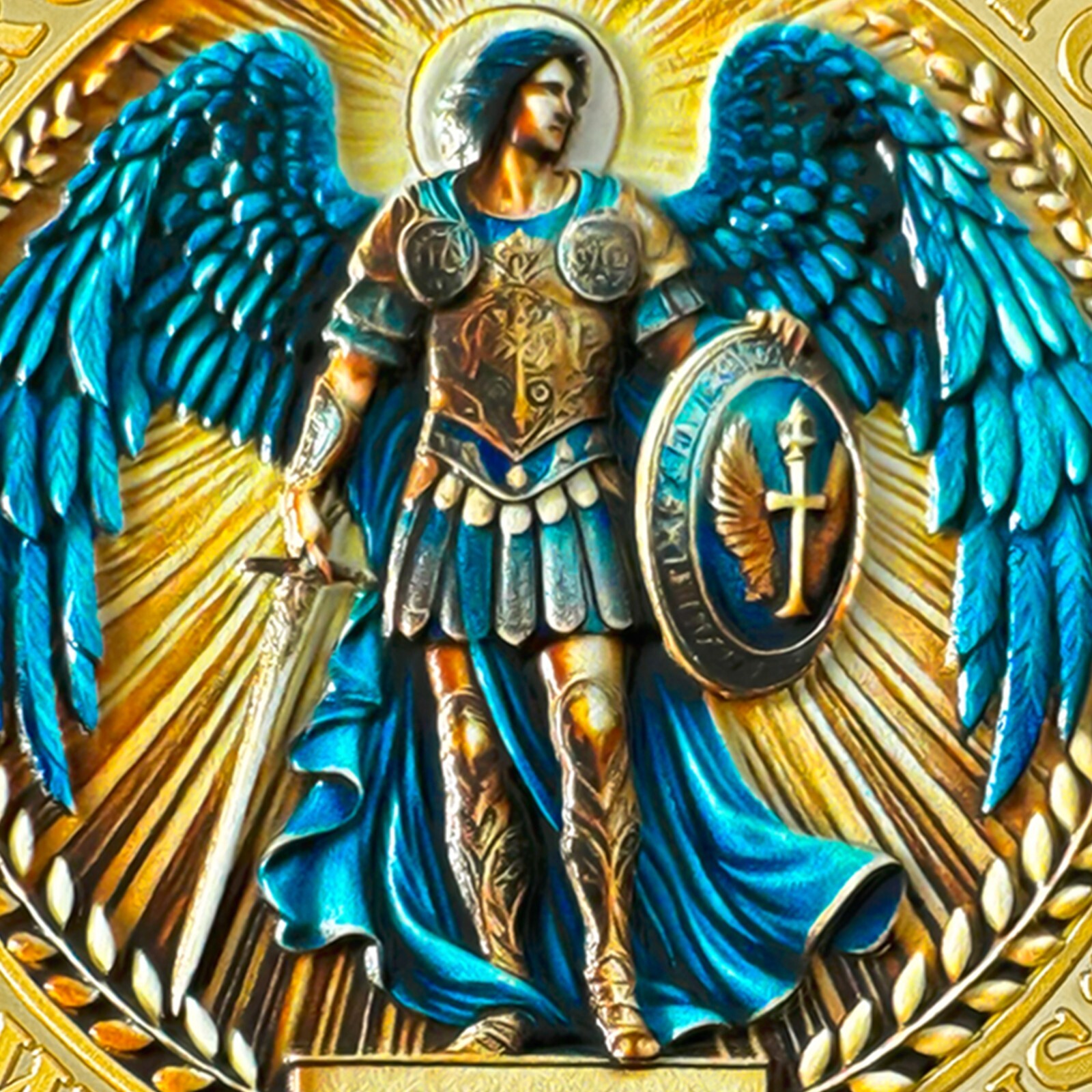 10pcs St Michael Archangel Prayer Coin Shield of Faith Psalm 91:10-11 Verse Coin