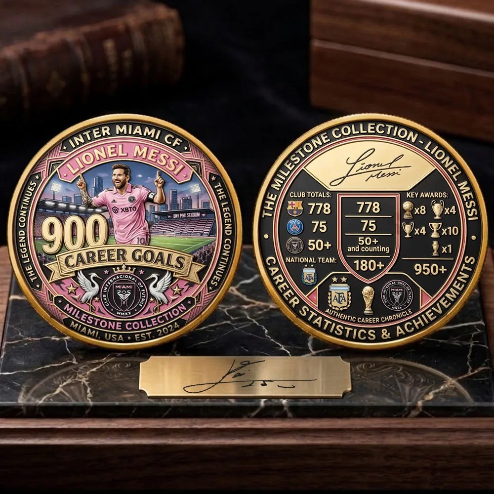 Lionel Messi 900 Career Goals Commemorative Coin Inter Miami CF Milestone Gold