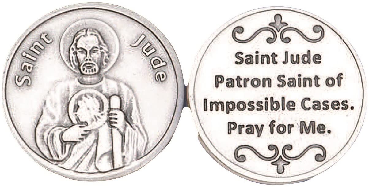 St Jude Pocket Token Patron Saint of Impossible Cases Prayer Coin