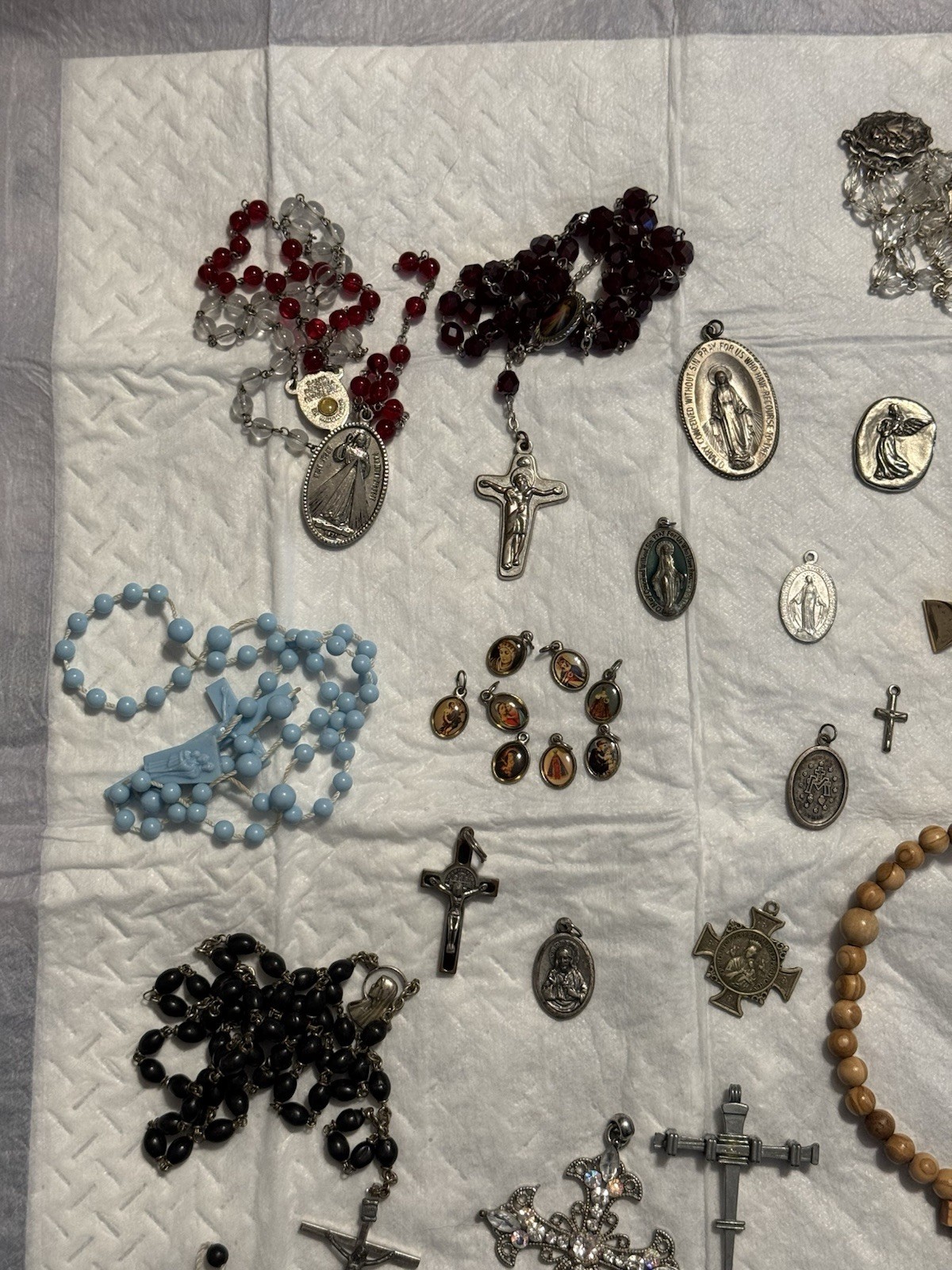 Religious Medals And Rosaries, Some 925 Silver.