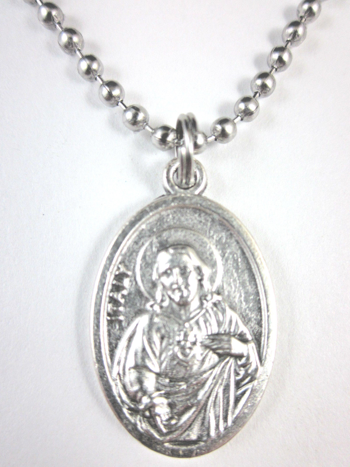 Sacred Heart / OLO Mt Carmel Scapular Medal Pendant 24″ Ball Chain Gift Box