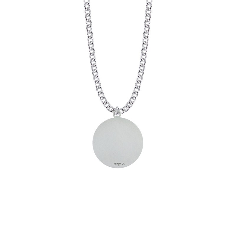 Men’s Solid 925 Sterling Silver Round Saint St. Michael Medal Pendant Necklace