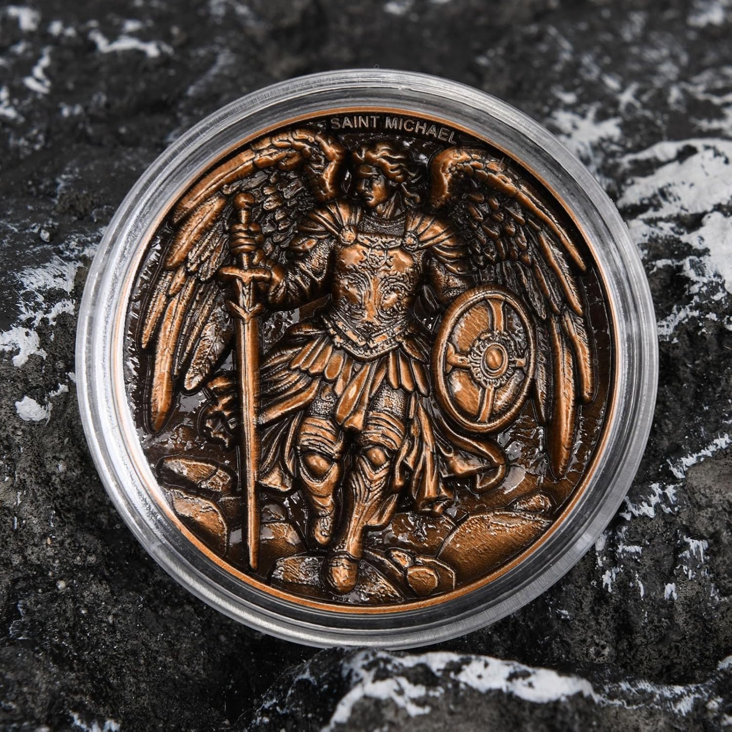 Saint Michael Archangel Protection Coin – 1.57-Inch Double-Sided Zinc Alloy C…