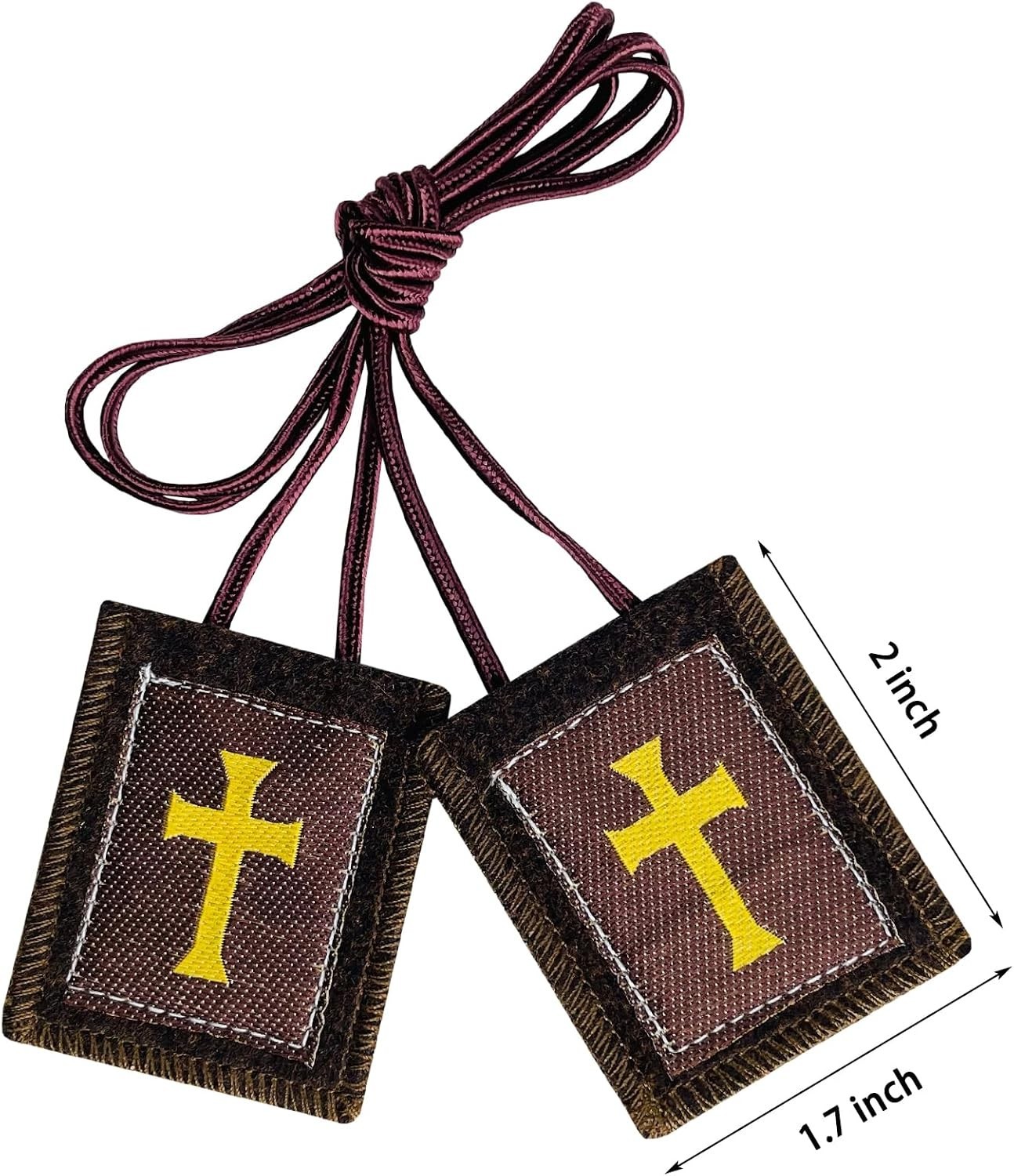 Classic Rectangular Brown Scapulars – 3 Pack for Home Blessings and Devotion