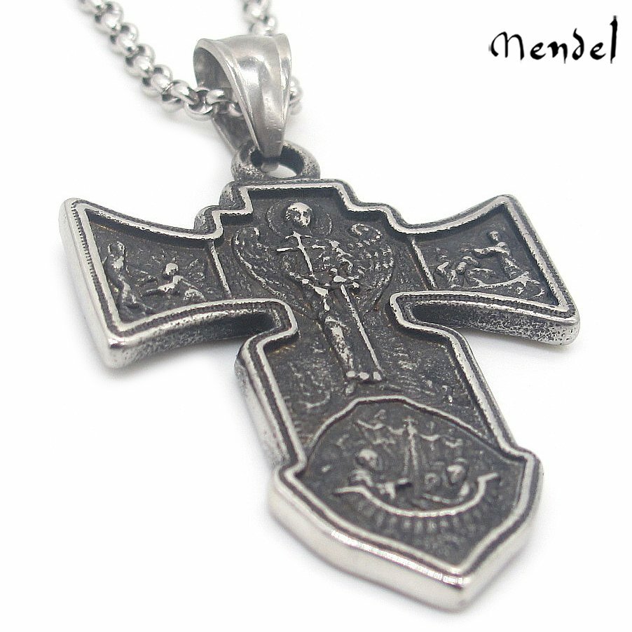 Archangel St Saint Michael Angel Necklace Pendant Stainless Steel Catholic Jesus