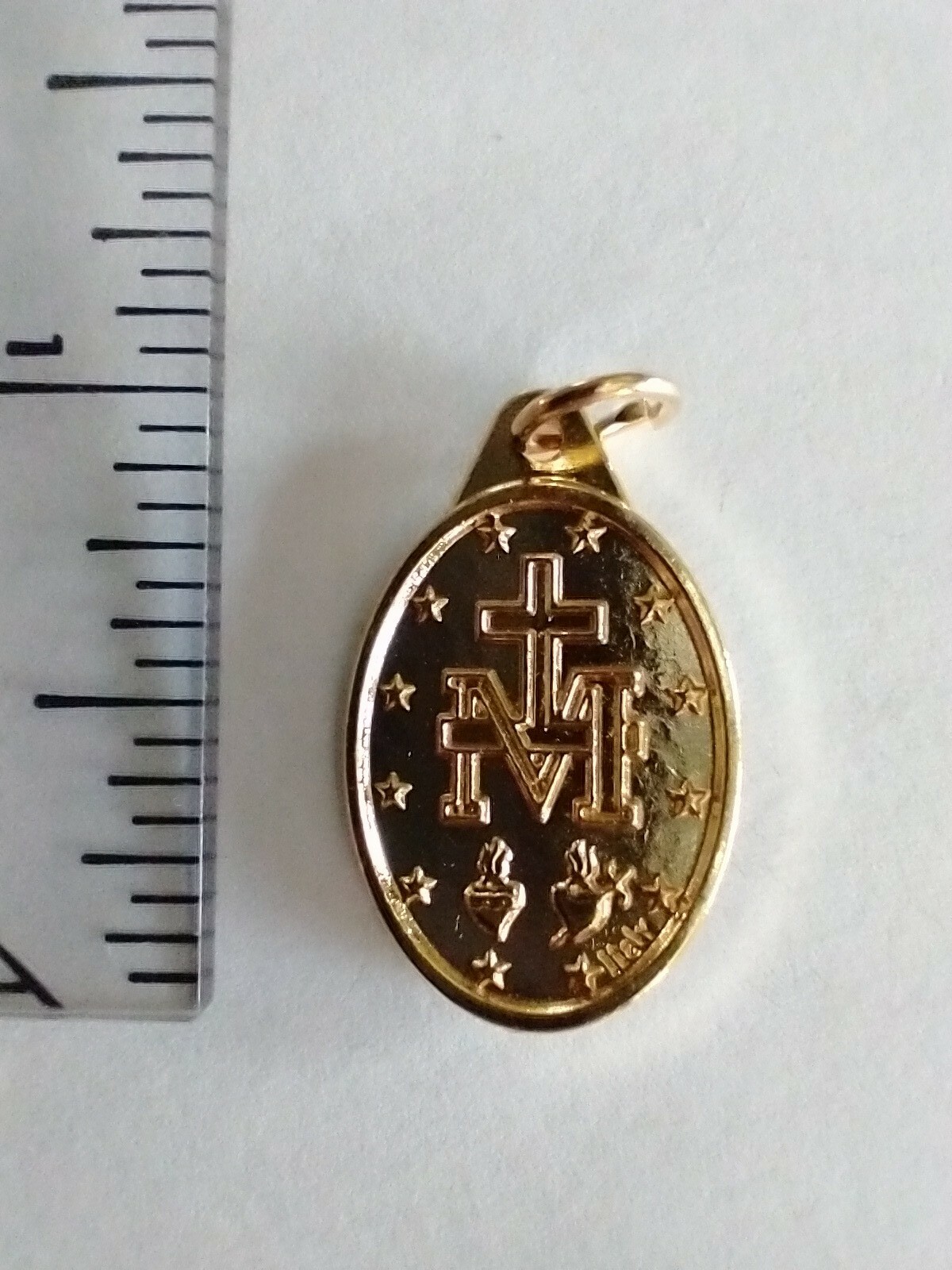 Gold Plated Miraculous Medal Mary 1″ Catholic Religious Medal