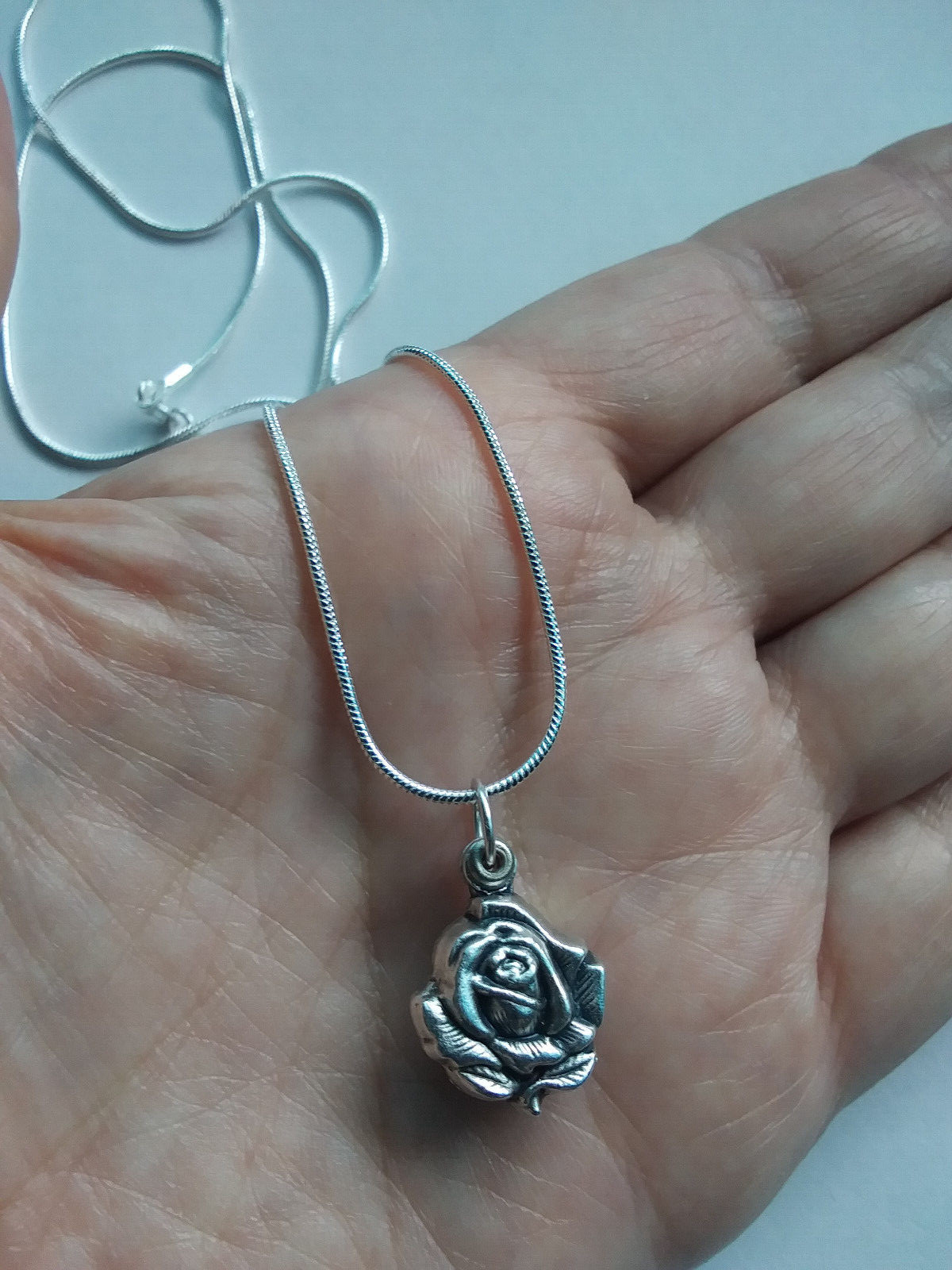 Miraculous Medal ROSE LOCKET Italy 925 Sterling Silver Chain Necklace QUALITY