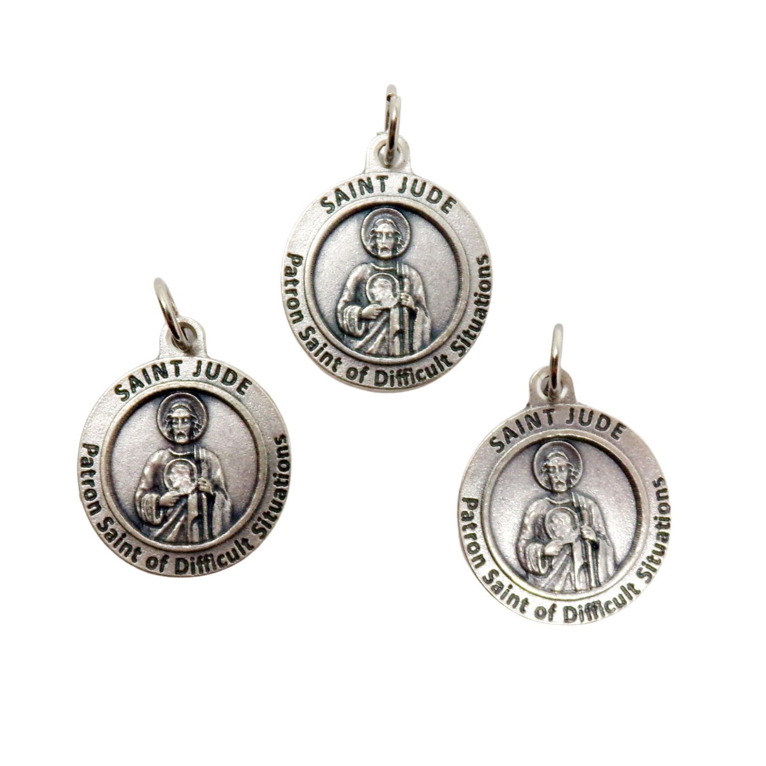 Patron St Saint Jude of Difficult Situations Silver Tone Medals Rosary Part 1 In