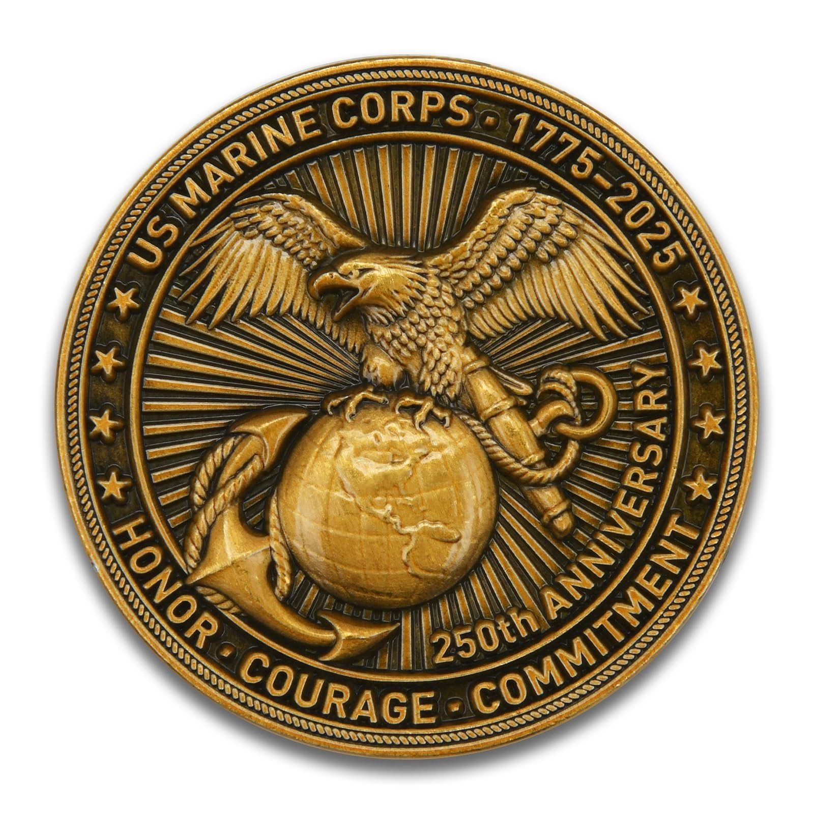 US Marine Corps 250th Anniversary Commemorative Coin (1775-2025) – Double-Sid…