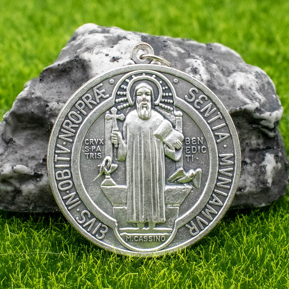 Saint St Benedict Medal Italy Protection From Evil Extra Large 2 Inch Pendant