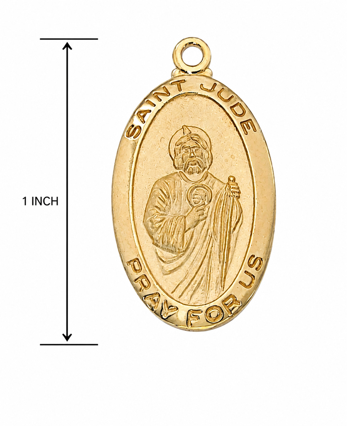 Gold Plated Sterling Silver St. Jude Medal Pendant With 18″ Chain And Gift Box