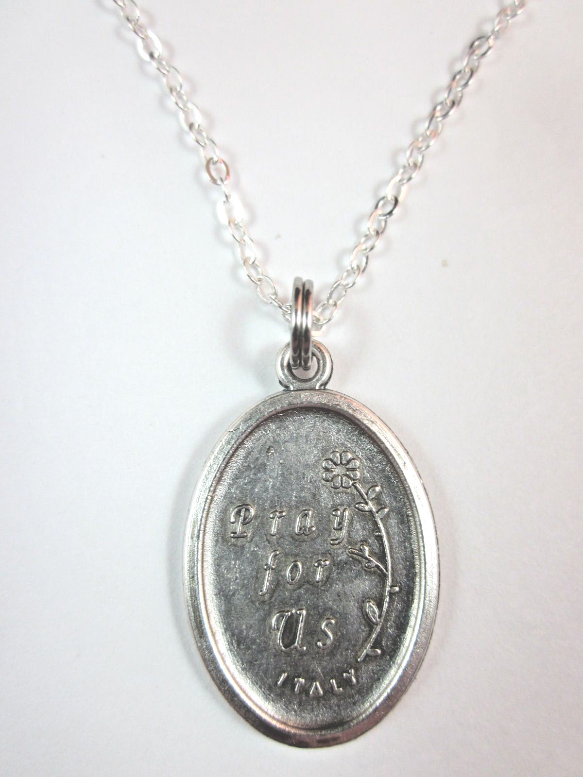 Ladies St Francis of Assisi with Wolf Medal Pendant Necklace 20″ Chain