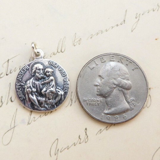 St Joseph / St Jude Medal – Sterling Silver Antique Replica
