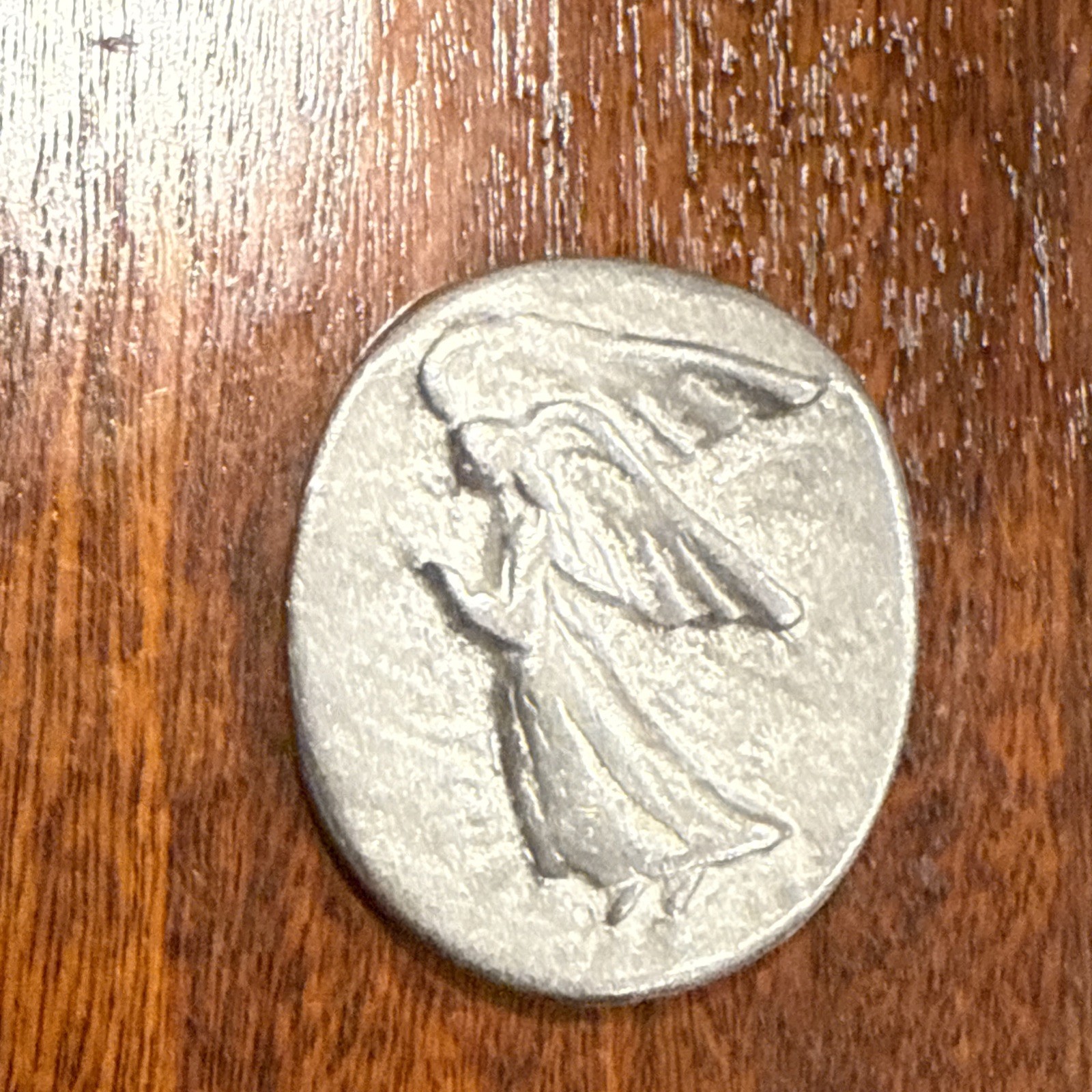 VTG Pewter Grey Catholic Guardian Angel Strength Religious Pocket Medallion