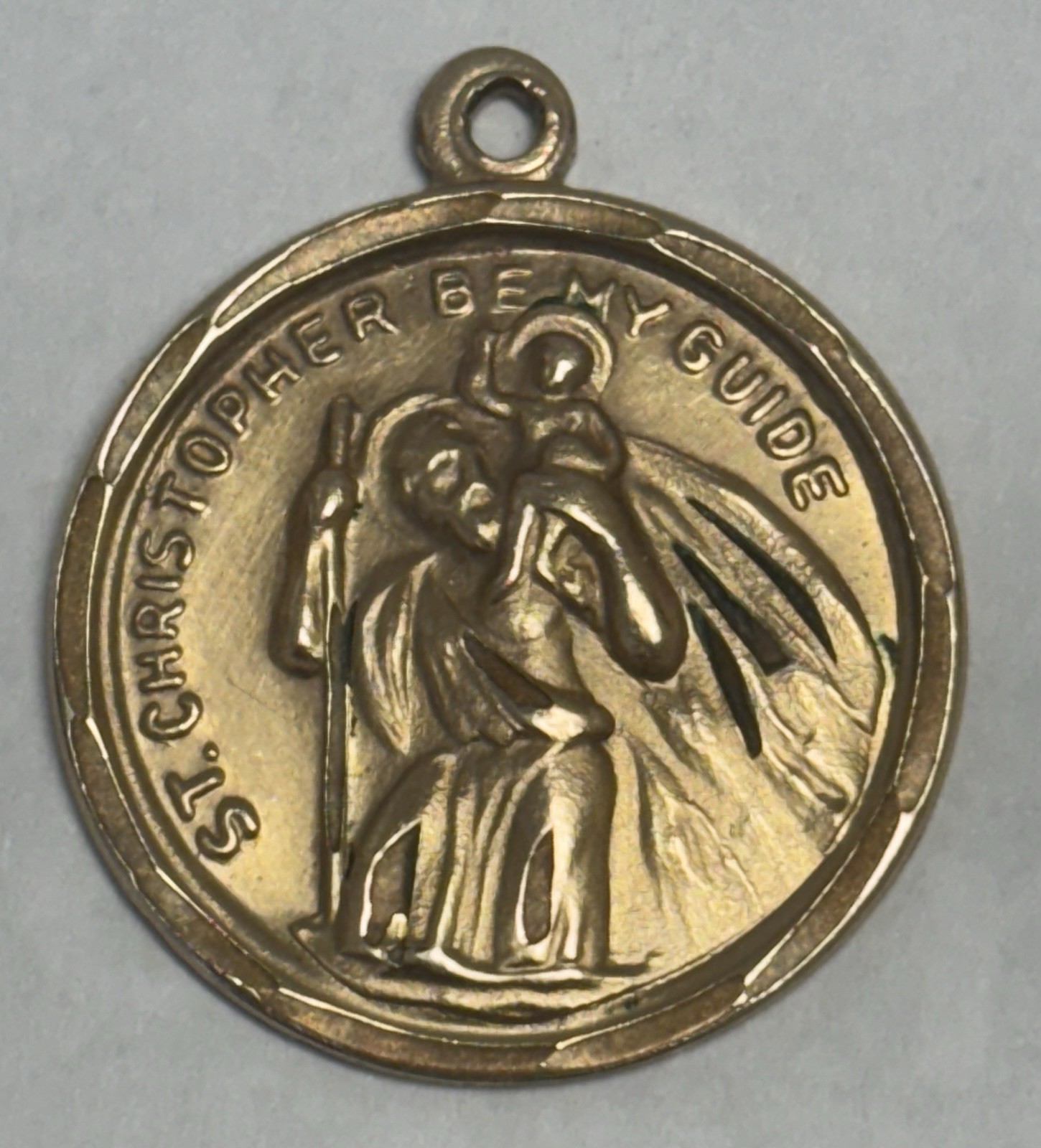 2 Religious Medals, 12k G.F., St. Andrew/Fisherman & St. Christopher/Traveller