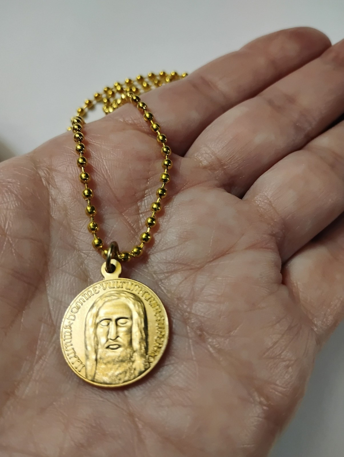Holy Face of Jesus Medal Shroud of Turin Nobiscum Domine + prayer card booklet