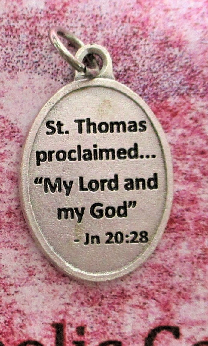 St. Saint Thomas the Apostle – My Lord and My God – Silver tone OX 1″ Medal