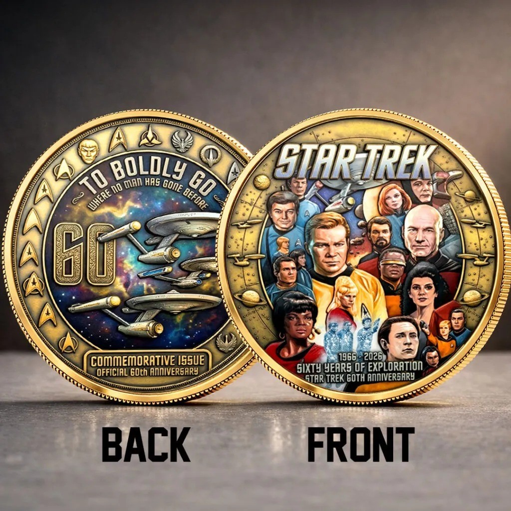 Star Trek 60th Anniversary Coin 1966-2026 To Boldly Go Sixty Years of Exploratio