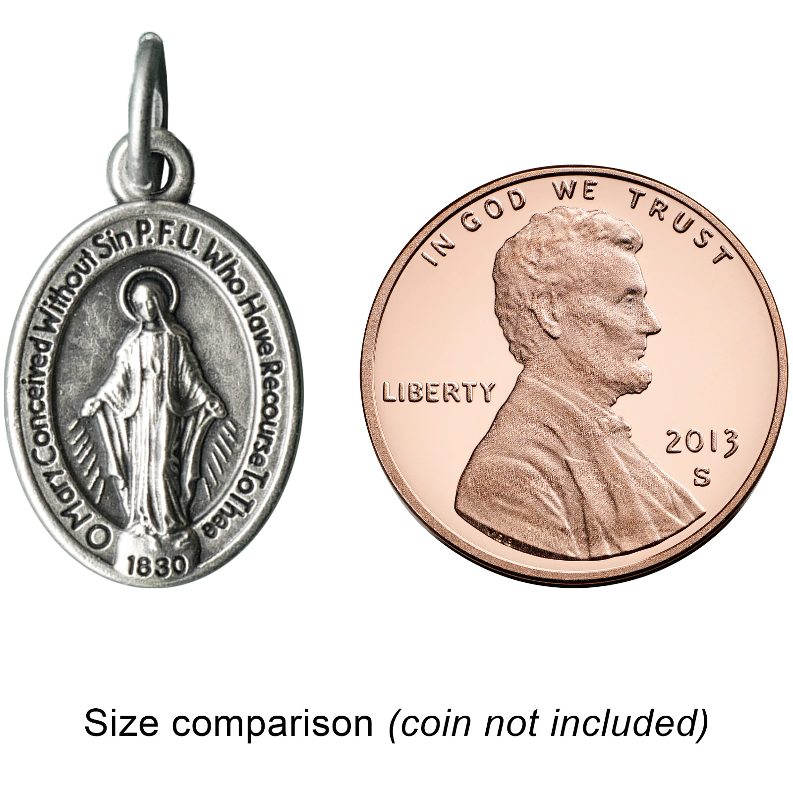 100 Small 0.75″ Miraculous Medals Bulk Pack Silver-Plated Made in Italy Catholic