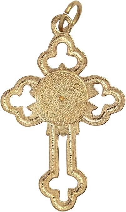 Needzo St. Michael Cross Charms, 1.5″, Gold Tone, Pack of 2 Pendants