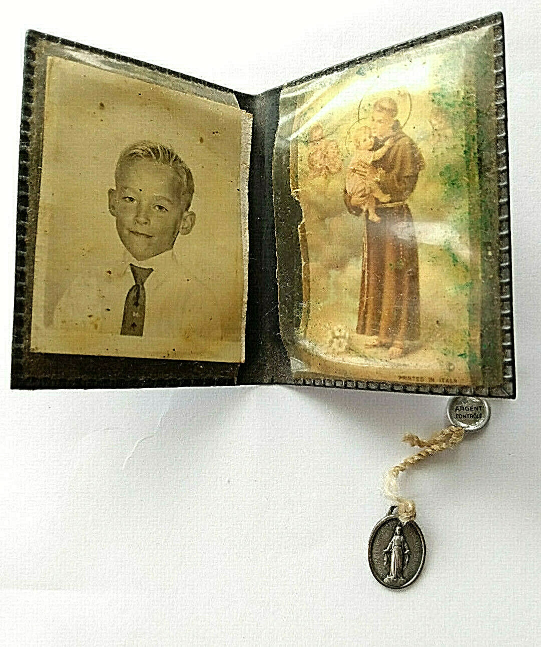 Vintage 1950’s Virgin Mary Medallion argent controle 935 Silver